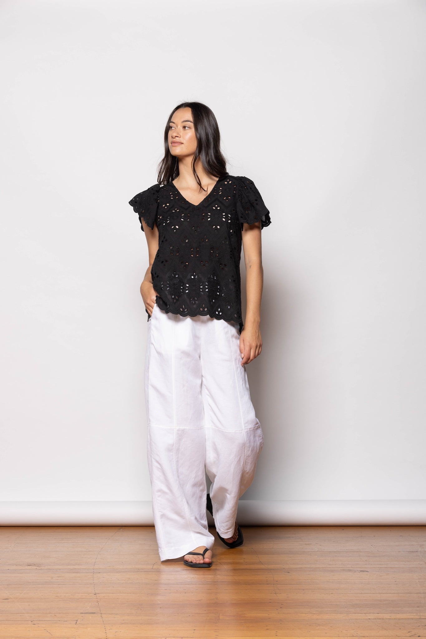 Black Flora Top