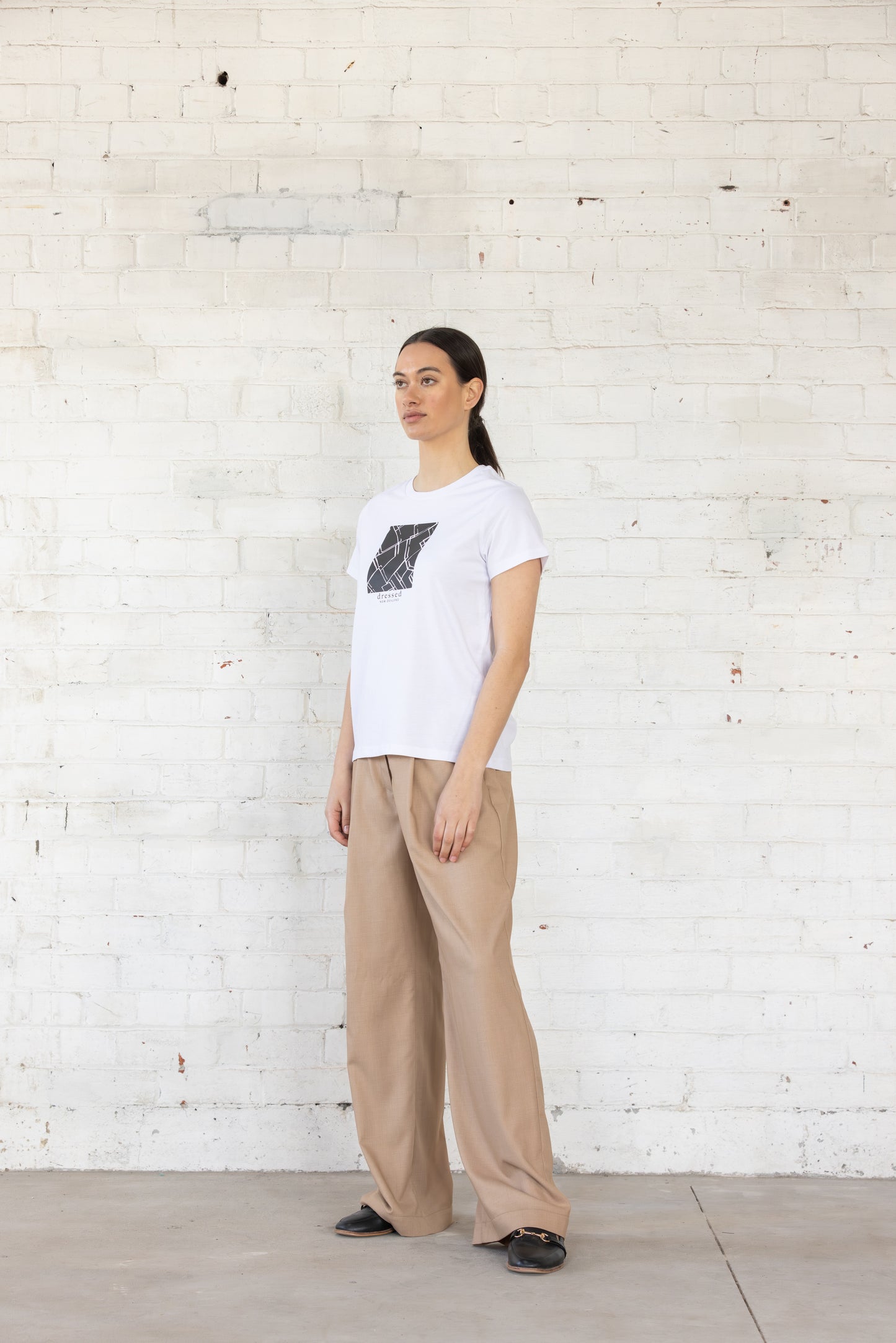 Abstract T-Shirt | White with Black Print