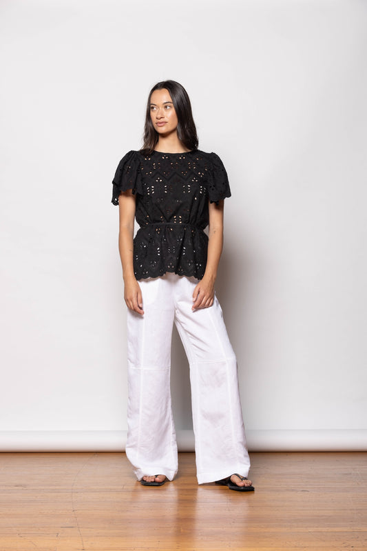 Black Flora Top