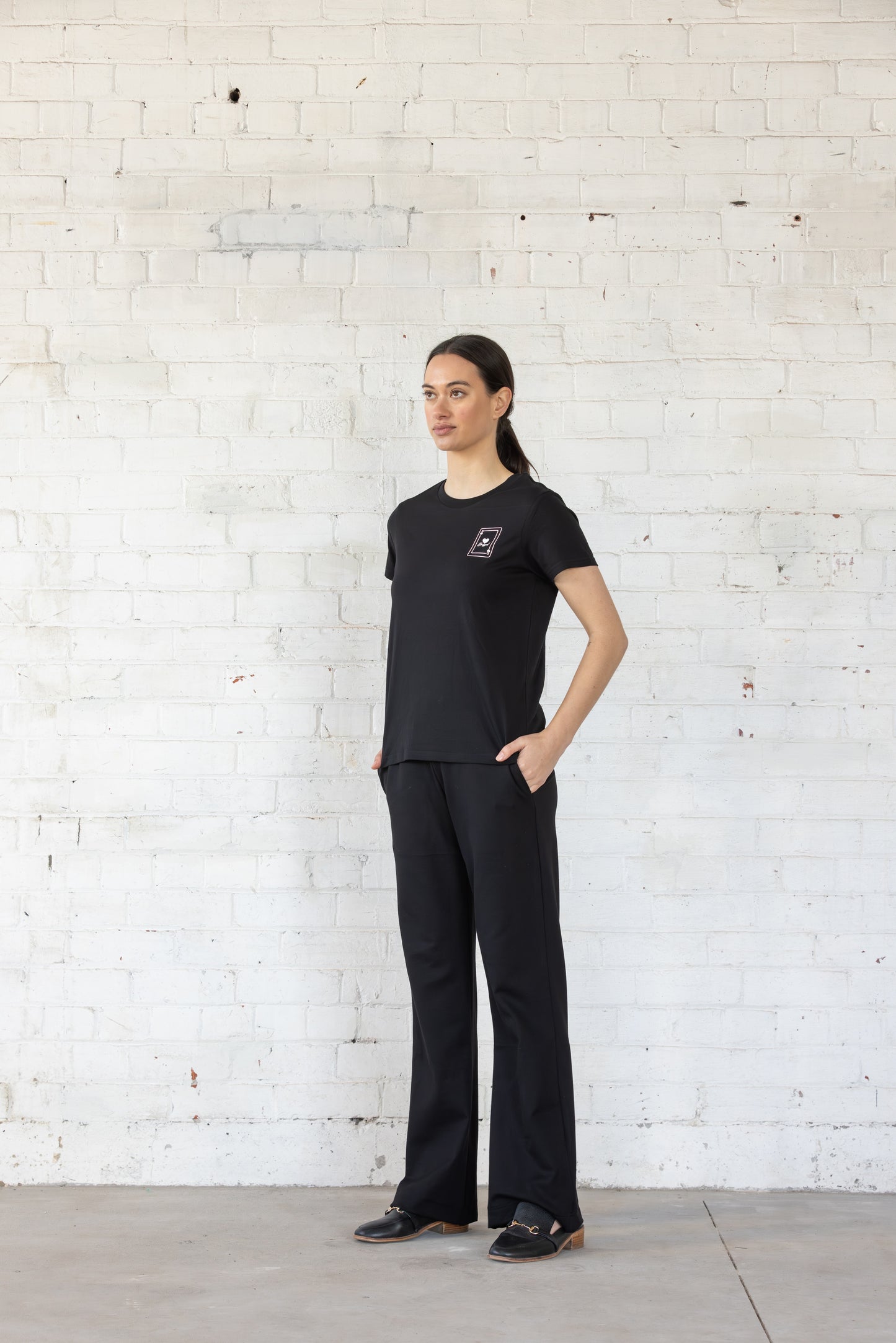 Gambler T-Shirt | Black with White Print
