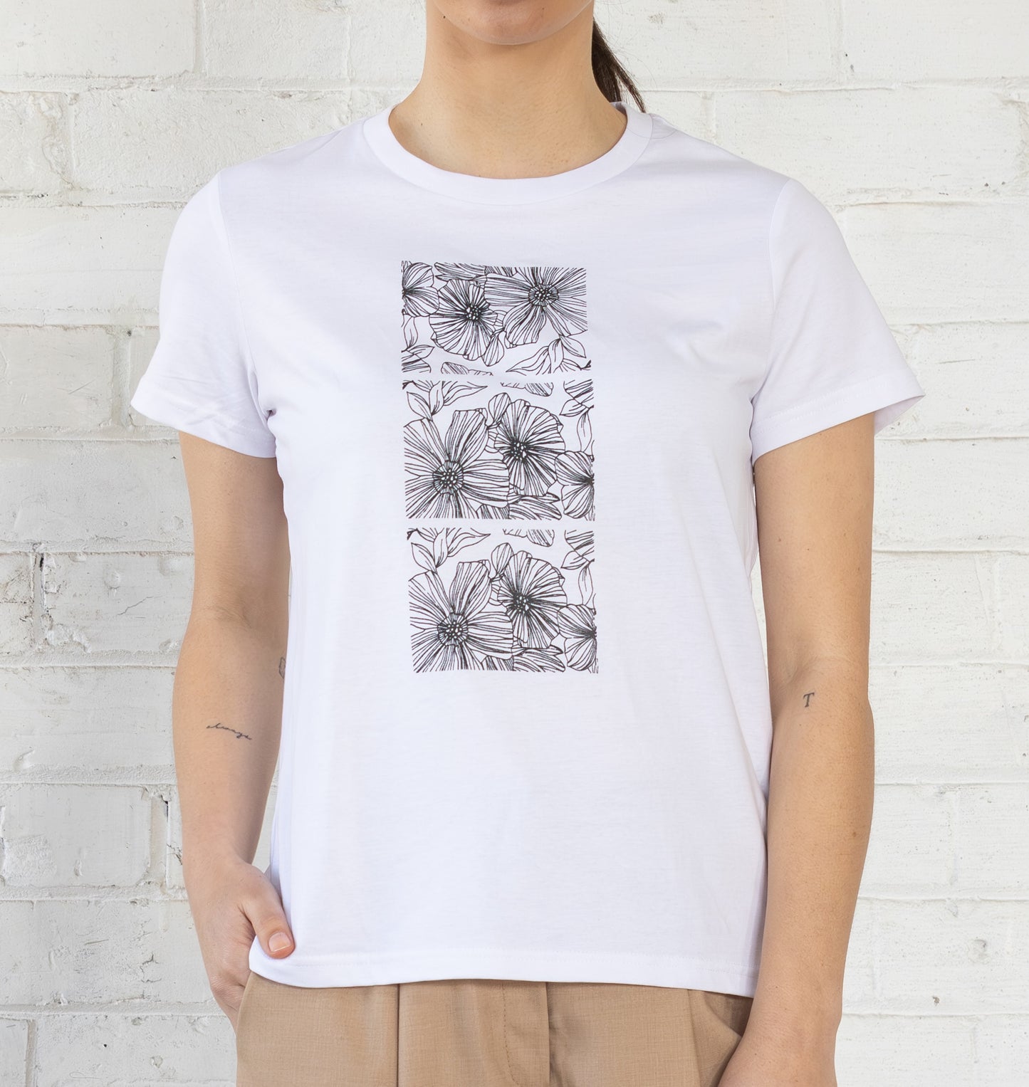 Garden Of Eden T-Shirt | White with Black Print
