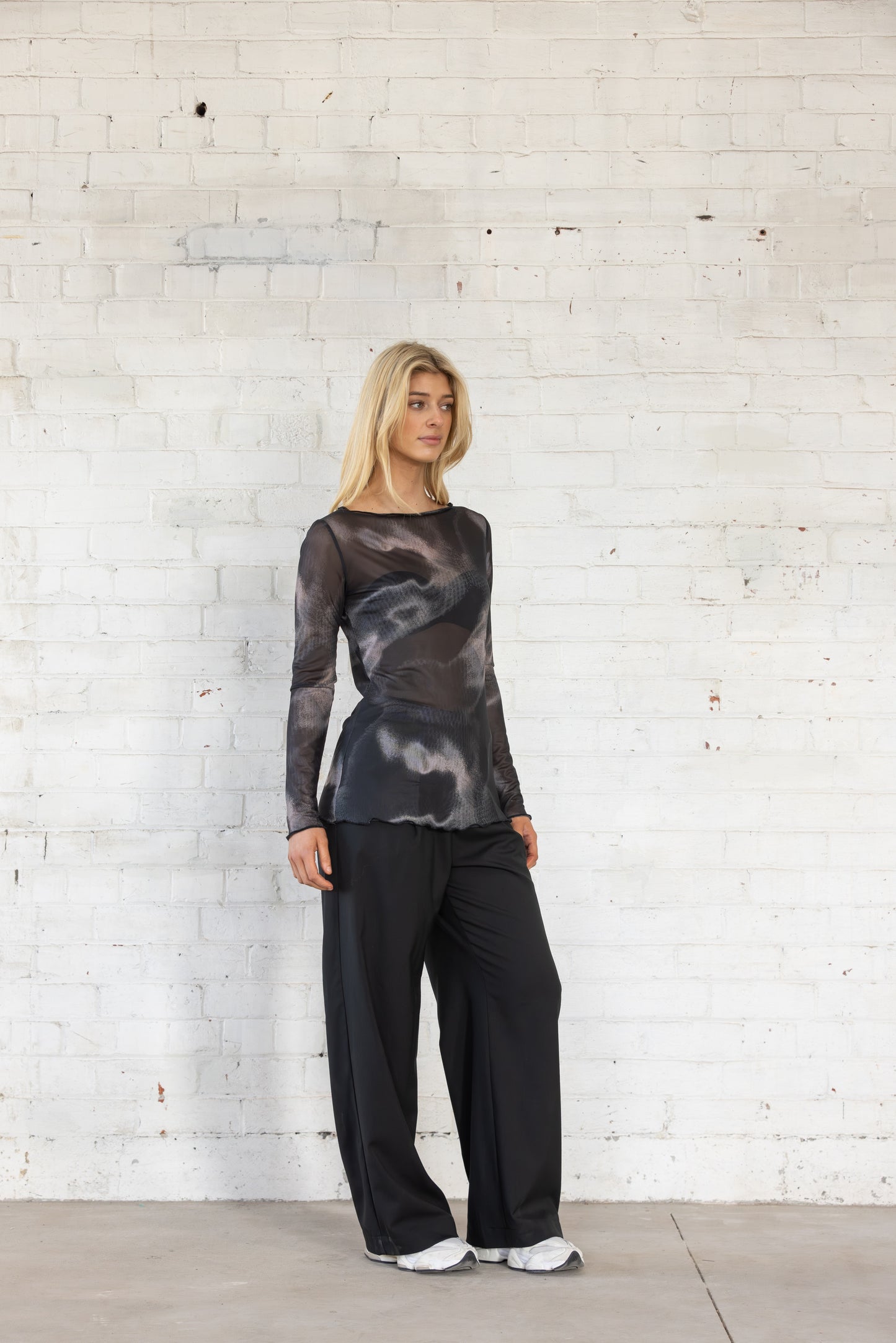 Lattice Top | Navy Marble
