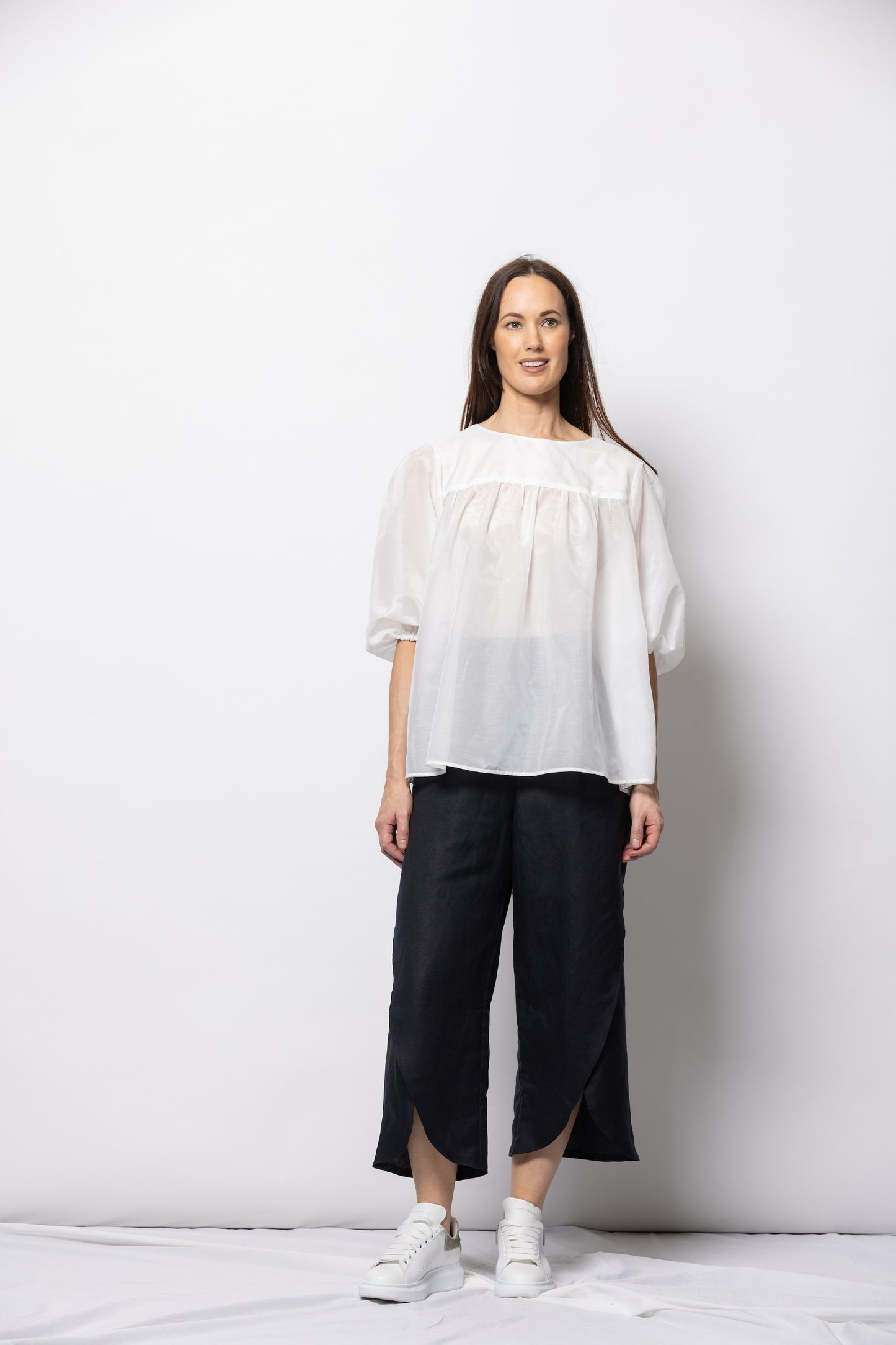 Vino Top | White Cotton Silk