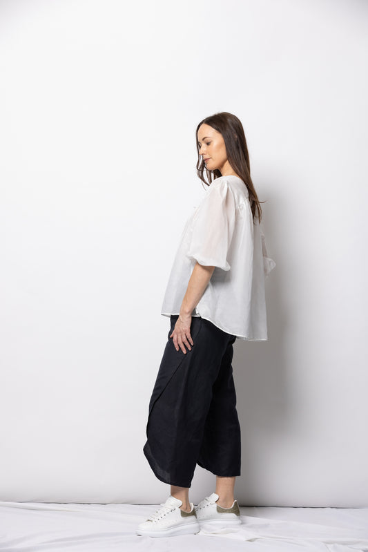 Vino Top | White Cotton Silk