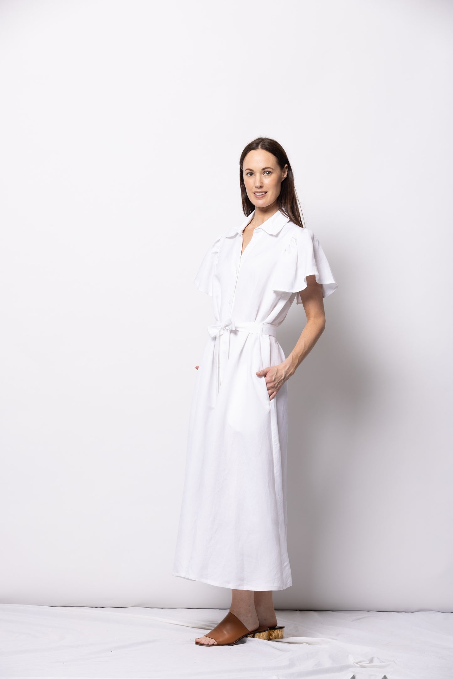 Athens Shirt Dress | White